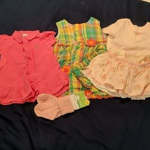 EUC lot of three dresses size 6mo